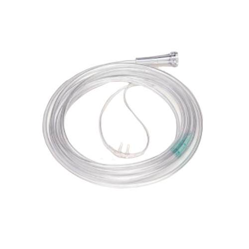 CANNULAS OXYGEN NASAL CURVED TIP NEONATAL CLEAR CRIMP RESIST W/7FT TUBING SUNMED (50/CS) [157-1611-7-50-CS]