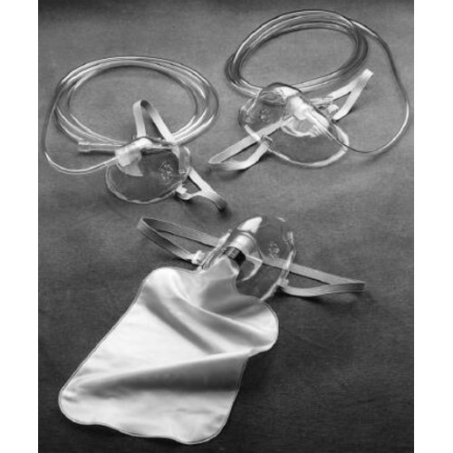 MASKS OXYGEN ADULT NONREBREATHER HIGH CONCENTRATION 3-IN-1 W/ 7FT CLEAR CRIMP RESIST TUBING AIRLIFE (50/CS) [304-001362]