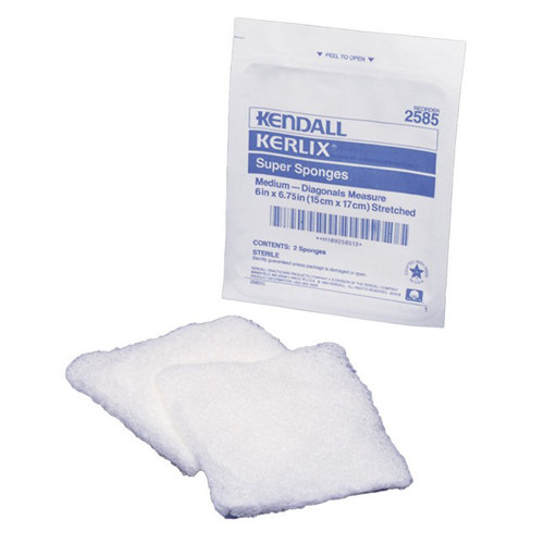 DRESSINGS GAUZE SPONGES SUPER SPONGES ST MD 6IN X 6.75IN KERLIX (2/PK 20/BX 12BX/CS) [150-2585]