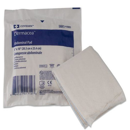 DRESSINGS ABD PADS ST 8IN X 10IN DERMACEA (18/BX 12BX/CS) [150-7198D]