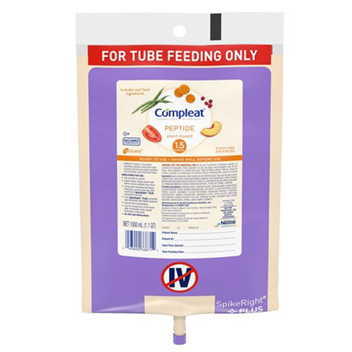 NUTRITIONALS COMPLEAT PEPTIDE 1.5 1000ML ULTRAPAK BAGS SPIKERIGHT UNFLV (6/CS) [160-43900617152]