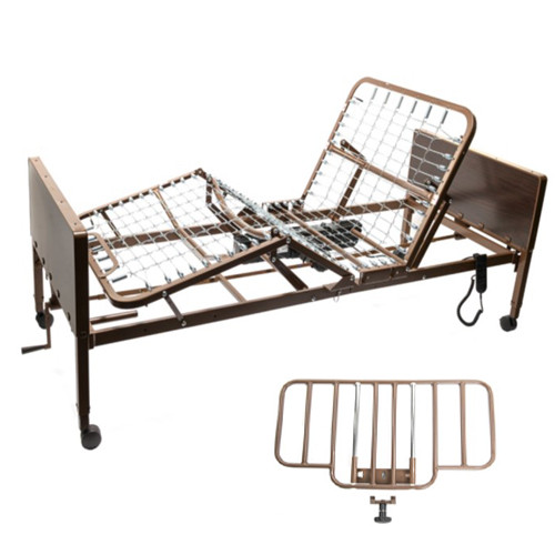 BEDS HOMECARE SEMI-ELEC SPRING DECK 450LB CAP 36INW X 86INL W/HALF RAIL ALTARA (EA) [500-HCBED-80-1]