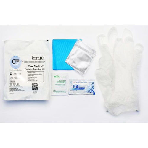 KITS/TRAYS INSERTION FOLEY CATH DISP ST W/UNDERPAD, WIPE, 2GLV, LUBRICANT AND BAG (100/CS) [500-CKIT-K1]