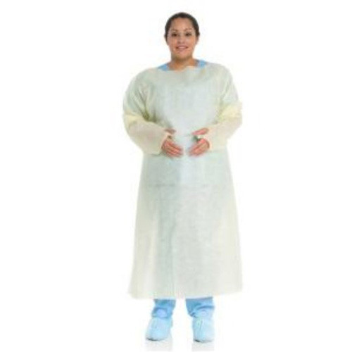 GOWNS DISP ISOLATION OVERHEAD OPEN BACK/TIE SMS TRI-LAYER XL YELLOW (10/BG 10BG/CS) [KC50692]