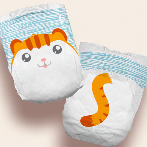 BRIEFS DIAPERS BABY DISP JUMBO UNISEX SIZE 6 FITS UP TO 35+LBS ANIMAL PRINT CUTIES MADE USA (25/PK 8PK/CS) [009-CDB006]