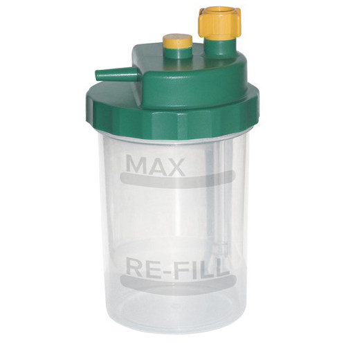 OXYGEN HUMIDIFICATION RESERVOIR BOTTLES EMPTY 0-15LPM 350ML POP OFF VALVE BUBBLE DRY W/O BPA LF DRIVE (50/CS) [482-HUM001]