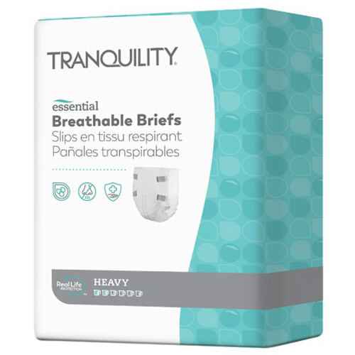BRIEFS DIAPERS ADULT HVY ABS DISP LF 24-32IN SM WHITE TRANQUILITY MADE USA (10/PK 10PK/CS) [149-2744-PK]