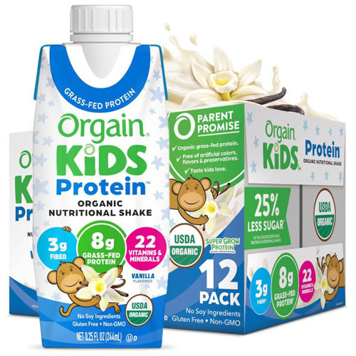 NUTRITIONALS ORGAIN KIDS PROTEIN SHAKE F/CHILD ORGANIC 8.25OZ CTN VAN (12/CS) [875-3100]