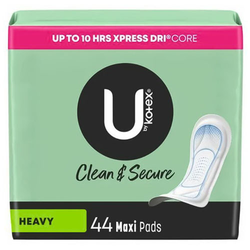 PADS SANITARY FEMININE HYGIENE MAXI HVY DISP KOTEX (44/PK 3PK/CS) [KC49062]