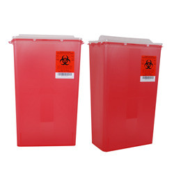 SHARPS CONTAINERS 12 QT / 3 GAL MAILBOX COUNTER BALANCED LID RED (12/CS) [500-8514-R]