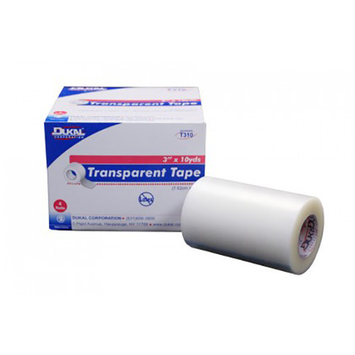 TAPES SURGICAL PLASTIC TRANS LF NS 3IN X 10YD (4RL/BX 12BX/CS) [600-TT03]