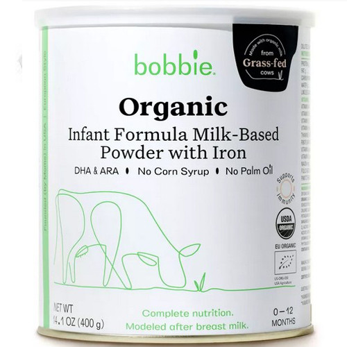 NUTRITIONALS BOBBIE ORGANIC INFANT FORMULA MILK BASED POWDER W/IRON 0-12 MOS 14.1OZ (EA) [500-BOBBIEFORMULA]