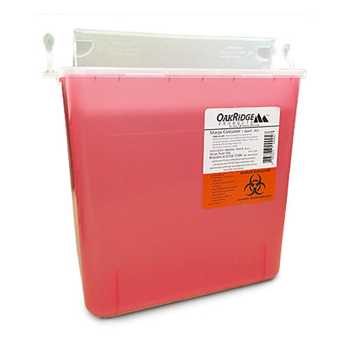 SHARPS CONTAINERS 5 QT COUNTER BALANCED LID RED MADE USA (20/CS) [500-8509SR]