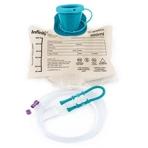 ENTERAL FEEDING BAG 500ML W/PREATTACHED ENFIT CONNECTOR INFINITY PORTABLE (30/CS) [464-INF0500-E-EA]