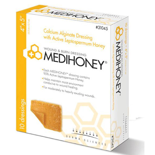*NO ETA* DRESSINGS CALCIUM ALGINATE LF ST 4IN X 5IN MEDIHONEY (10/BX 5BX/CS) [180-31045-EA]