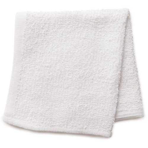 WASHCLOTHS 10S 100%C 12IN X 12IN 0.75LB WHITE STANDARD (100DZ/CS) [600-WCV1212-0.75]
