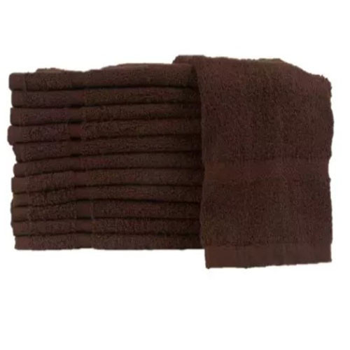 WASHCLOTHS 10S 100%C 12IN X 12IN 0.75LB W/CAM BROWN STANDARD (DZ) [600-WC1212-0.75BRW]