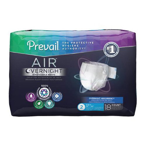 BRIEFS DIAPERS ADULT STRETCH PANEL STYLE OVERNIGHT ABS DISP LF 45-62IN LG ORANGE PREVAIL AIR MADE USA (18/PK 4PK/CS) [009-NGX013-PK]