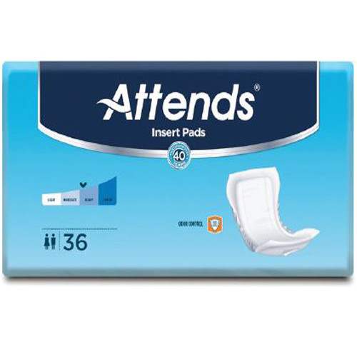 PADS INSERT SHAPED HVY ABS DISP LF 6.5IN X 18.75IN WHITE ATTENDS MADE USA (36/PK 4PK/CS) [600-LP0400A-PK]