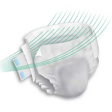 BRIEFS DIAPERS ADULT HVY ABS DISP LF 26-48IN MD / SIZE 1 WHITE PER-FIT 360 MADE USA (20/PK 4PK/CS) [009-PFNG012-PK]