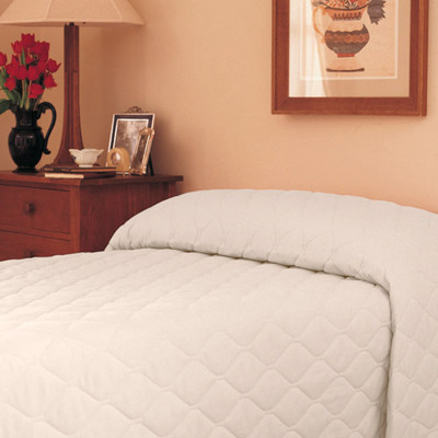 BLANKETS BEDSPREADS FITTED QUILTED POLY COTTON 71IN X 102IN 5OZ SOLID BONE/BEIGE MARTEX (EA) [600-BQ71102BE]