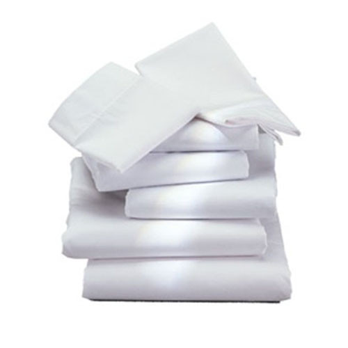 SHEETS FLAT PERCALE T180 81IN X 110IN 55% COTTON/45% POLY BARIATRIC WHITE W/PINK HEM (2DZ/CS) [600-ARA81110]