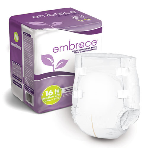 BRIEFS DIAPERS ADULT W/LEAKAGE BARRIER SUPER ABS DISP LF 45-58IN LG BLUE EMBRACE MADE USA (18/PK 4PK/CS) [600-SLBL-PK]