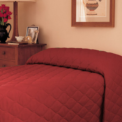 BLANKETS BEDSPREADS THROW QUILTED POLY COTTON 81IN X 110IN 5OZ SOLID CHIANTI/RED MARTEX (EA) [600-BQT81110R]