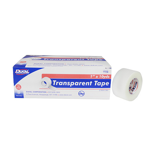 TAPES SURGICAL PLASTIC TRANS LF NS 1IN X 10YD (12RL/BX 12BX/CS) [600-TT01-EA]
