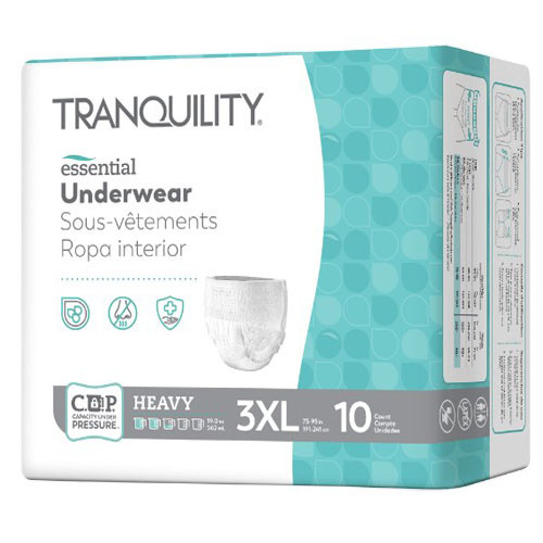 BRIEFS PULL UPS ADULT MOD-HVY ABS DISP LF 75-95IN 3XL WHITE TRANQUILITY ESSENTIAL MADE USA (10/PK 4PK/CS) [149-2609-PK]