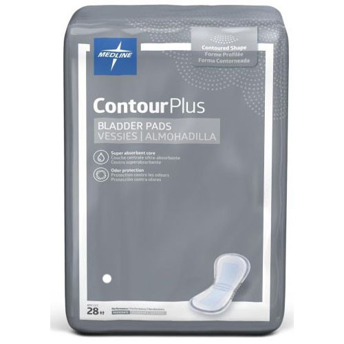 PADS BLADDER CONTROL GUARDS MOD ABS DISP LF 5.5IN X 10.5IN WHITE CONTOUR PLUS (28/PK 6PK/CS) [122-BCPE01]