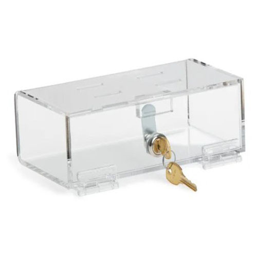 LOCK BOX KEYED SM 8.235IN X 4.5IN X 2.875IN CLEAR ACRYLIC (EA) [500-MEDBOX]