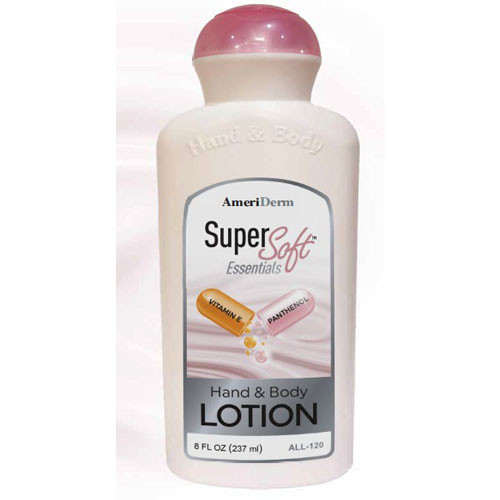 LOTIONS MOISTURIZING HAND & BODY 8OZ BTL W/VITAMIN E & PANTHENOL AMERIDERM (36/CS) [100-BC120]