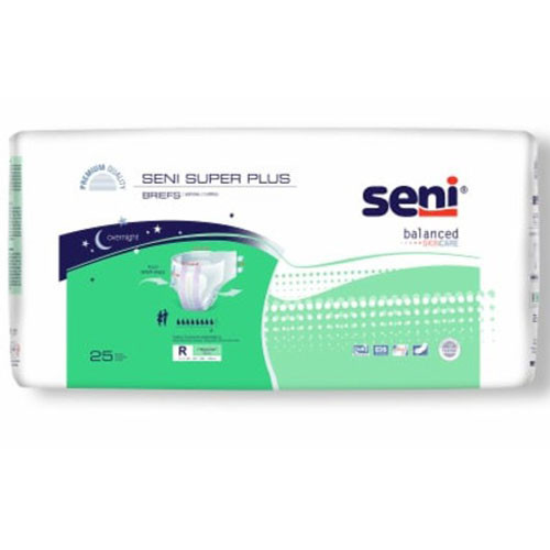 BRIEFS DIAPERS ADULT SUPER PLUS ABS DISP LF 40-50IN MD/LG WHITE SENI (25/PK 3PK/CS) [100-S-RE25-BP1]
