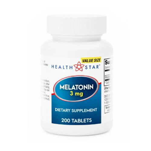 SLEEP AIDS MELATONIN 3MG TABLETS MADE USA (200/BTL 12/CS) [PH392]