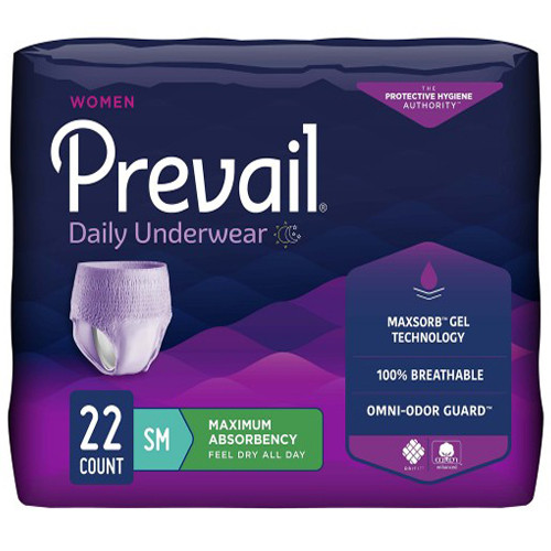 BRIEFS PULL UPS ADULT FEMALE STYLE EXTRA ABS DISP LF 20-34IN SM LAVENDER PREVAIL UNDERWEAR FOR WOMEN MADE USA (22/PK 4PK/CS) [009-PWC511-PK]