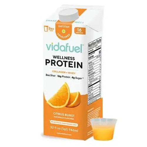 NUTRITIONALS VIDAFUEL PROTEIN W/COLLAGEN & WHEY 32OZ CTN CITRUS BURST (6/CS) [496-03-322A]
