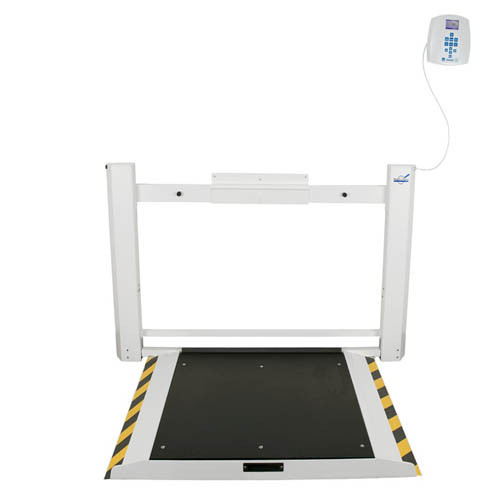 SCALES DIGITAL WHEELCHAIR WALL MOUNTED/FOLDING W/HANDRAILS 2-RAMP 32IN X 40IN PLATFORM 1000LB CAP BARIATRIC (EA) [600-2920KL-AM]