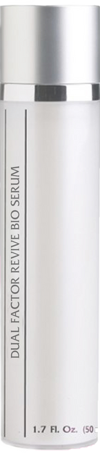 Not just another serum, Dual Factor Revive BioSerum is a cellular reset for hormonally aging skin. This advanced formula delivers the exact growth factors skin loses with age, powered by five bioengineered next-generation technologies working in perfect synergy to correct visible aging due to hormonal decline. Peauforia™ and Peauvita™ replenish key growth factors that decline with hormonal aging, while Cristalhyal™ and Perfection Primahyal Ultrafiller™ plump and firm skin’s surface. Billions of turmeric exosomes add powerful redness-reducing and stress recovery while two powerful antioxidants, astaxanthin and Lipochromin 6™, interrupt and reverse yellowing, crepey skin due to glycation.

    Actions

        Targets root causes of aging due to hormonal decline 

        Delivers key growth factors required for youthful skin

        Billions of plant exosomes calm redness and signs of stress

        Next generation hyaluronic acids rapidly firm skin’s surface

        Reverses signs of aging 2-10 years in 10-56 days (via AI analysis)

    Skin Conditions

        Hormonal Aging | Post Menopausal

HOME CARE

After cleansing, apply 2 full pumps bioserum to moist skin and 1 pump to neck and decolletage. For best results, wear AM/PM. Immediately apply moisturizer followed by Everyday Defender SPF 50 or other high-SPF sunscreen Use a micro-exfoliant 2-3x’s a week to refine skin’s barrier. We recommend Crystal Clarity Microdermabrasion Creme or The Ultimate Scrub for the most thorough exfoliating action. 

Facial Procedure

Apply Dual Factor Revive BioSerum before moisturizer at the end of a facial.

INGREDIENTS

Action Ingredients 

Peauvita™ (EGF) | patented next-generation epidermal growth factors (EGF) clinically proven to reduce fine lines and wrinkles while boosting skin firmness and elasticity in as few as 14 days. In 30 days, fine line depth is decreased by up to 25% and deeper wrinkles are significantly smoother in over 75% of users.

Peauforia™ (FGF-2) | patented next-generation fibroblast growth factors (FGF-2) clinically proven to replenish the skin barrier, reduce hyperpigmentation, and restore resilience in just 14 days. 

Turmeric Exosomes (curcuma longa (turmeric) root extract) | advanced plant-derived exosomes deliver billions of nano-sized messengers to precisely target cortisol-driven inflammation, a hidden but powerful stressor in hormonally aging skin. Originally developed for eczema-prone skin, they neutralize prolonged cortisol effects causing chronic redness, sensitivity, and sluggish renewal. Clinically, they provide rapid soothing, antioxidant protection, visible dermal plumping, and anti-redness in hours to days.

Cristalhyal e-Perfection (bentonite (and) sodium hyaluronate) | patented clay-vectorized system draws hyaluronic acid deep into epidermal layers while forming a breathable, biomimetic film on skin’s surface. Instantly smoothes surface lines, rough texture and minimizes pores while boosting luminosity. Clinical tests report crow’s feet are reduced by 27% in 28 days.

PrimalHyal Ultrafiller (sodium acetylated hyaluronate) | small molecular fragments of hyaluronic acid penetrate deeply to stimulate natural hyaluronic acid synthesis throughout lower epidermis and dermis. Four clinical studies showing rapid wrinkle filling in 60 minutes (-8.7%), further improvement within 6 hours, and nasolabial fold reduction (~13%) after 1–2 months. Studies also show deeper penetration, resistance to destruction by hyaluronidase, and boosts to cellular antioxidant defenses.

Lipochromin 6 (dimethylmethoxy chromanol) | super-potent antioxidant designed for advanced skin defense and longevity. Unlike traditional antioxidants, it delivers triple protection by neutralizing oxygen, nitrogen, and carbon radicals—shielding skin from environmental stress, pollution, and UV damage and interrupting the cascade that results in glycation. Enhances firmness, brightens tone, and supports core cellular enzymes, with clinical studies showing up to 173% higher cell longevity versus standard antioxidants.

Astaxanthin | the most potent antioxidant carotenoid found to date. An orange pigment from Hawaiian microalgae, it is 1000 times more effective in protecting cell membranes and skin lipids than vitamin E. Supports the formation of SOD, catalase and glutathione - the three most important natural antioxidant enzymes in cells. Protects from inflammation, surface dryness, DNA damage by UV, and signs of glycation. Fibroblasts treated with Astaxanthin and exposed to singlet oxygen, a primary reactive oxygen species, had a 95% survival rate compared to the control, ensuring cells remained productive.
 

Ingredient List 

water/eau (base), pentylene glycol (humectant), helianthus annuus (sunflower) seed oil (oleosome base), sodium hyaluronate (hydrating), camelina sativa oleosomes/camelina sativa sr- (arabidopsis thaliana polypeptide-2 sh-oligopeptide-1) (EGF), camelina sativa oleosomes/camelina sativa sr-(arabidopsis thaliana polypeptide-2 sh-polypeptide-1) (FGF-2), sodium acetylated hyaluronate (hydrating), curcuma longa (turmeric) root extract (exosomes), haematococcus pluvialis extract (astaxanthin source), dimethylmethoxy chromanol (antioxidant), rosmarinus officinalis (rosemary) leaf extract (natural preservative), astaxanthin (antioxidant), tocopherol (freshness preservative), helianthus annuus (sunflower) extract (lipid-rich plant oil), carthamus tinctorius (safflower) oleosomes (emulsifier & antioxidant), oryza sativa (rice) bran extract (antioxidant), ethylhexylglycerin (penetration enhancer), glycerin (hydrating), hydroxyacetophenone (preservative booster), bentonite (natural clay), polyacrylate crosspolymer-6 (emulsion stabilizer), xanthan gum (slip agent), citric acid (freshness preservative), gluconolactone (natural preservative), sodium benzoate (antimicrobial preservative).



