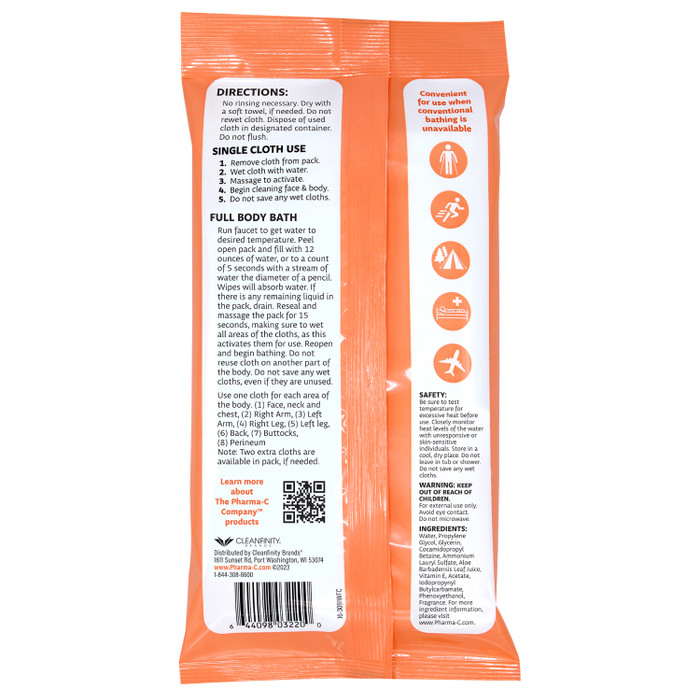 Water Activated Bathing Cloths