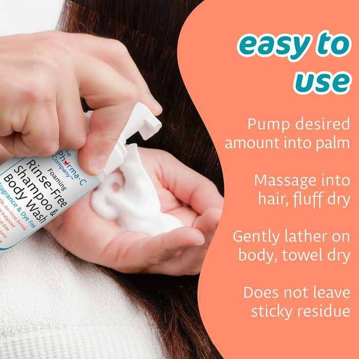 Foaming Rinse-Free Shampoo & Body Wash (Fragrance & Dye Free)