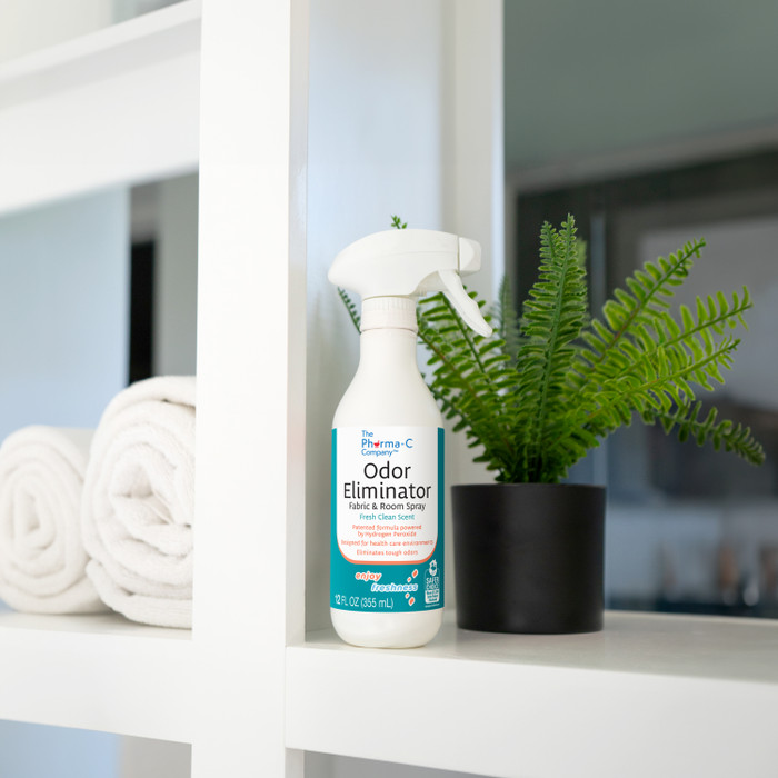 Pharma-C Odor Eliminator Spray leaves a fresh, clean scent
