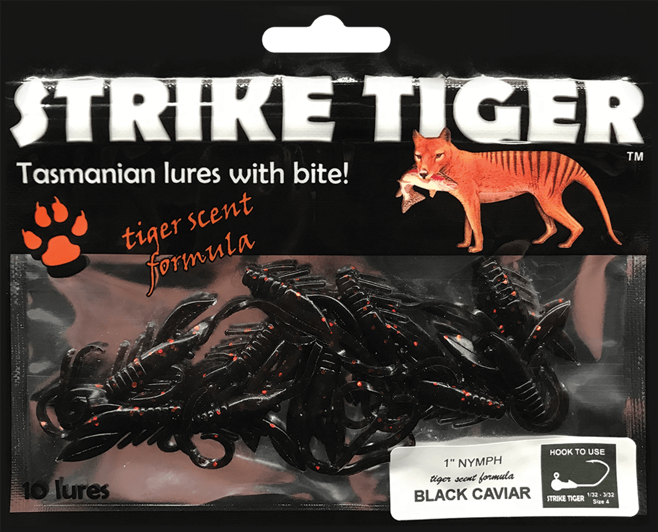 Strike Tiger 1 nymph - BLACK CAVIAR (10 pack)