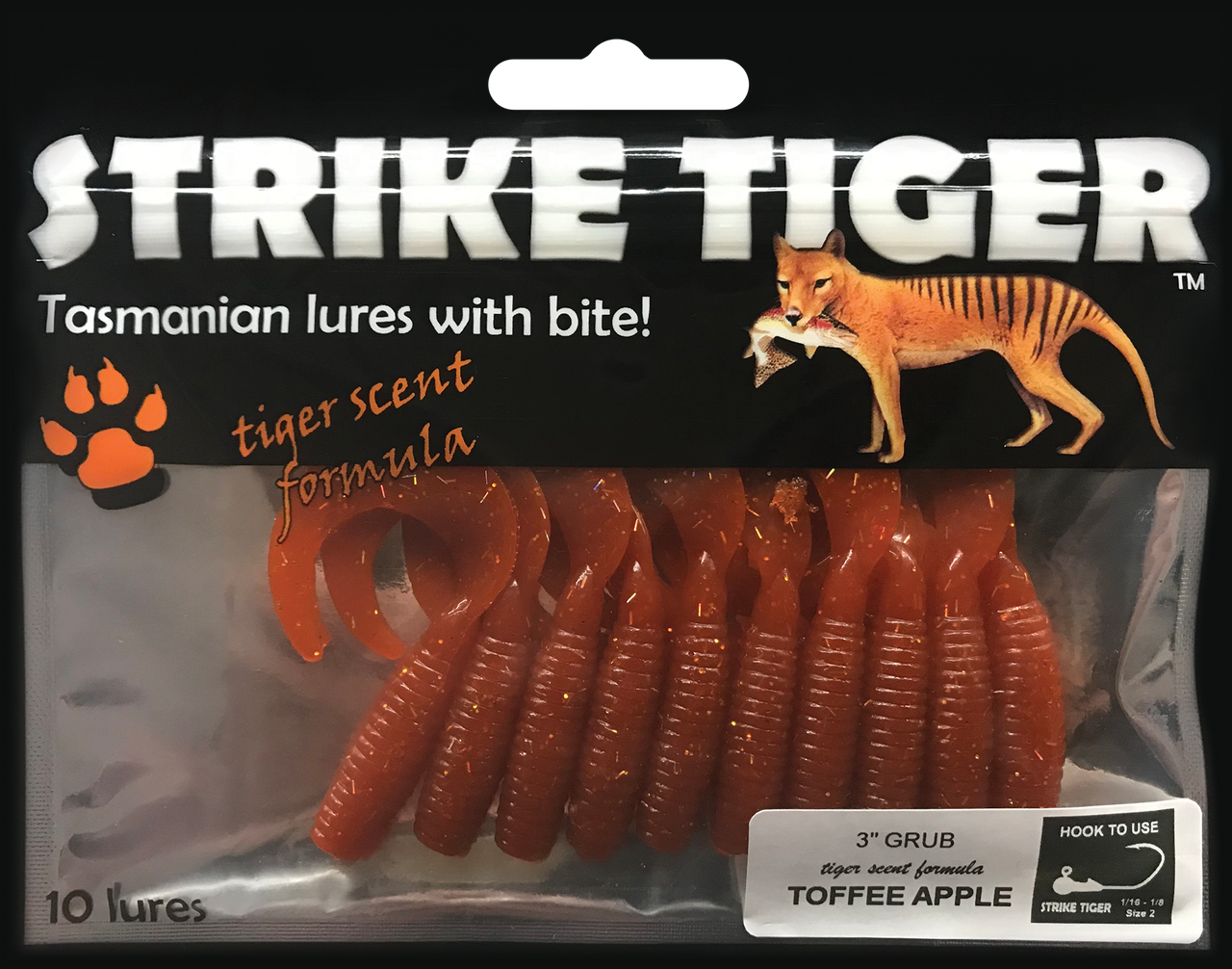 Strike Tiger 3 grub - TOFFEE APPLE (10 pack)