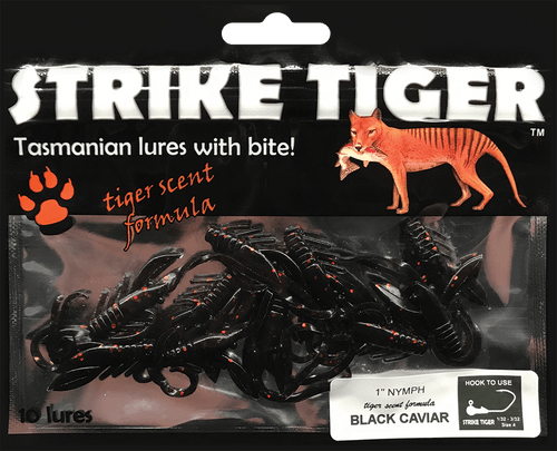 Strike Tiger 1" nymph - BLACK CAVIAR (10 pack)