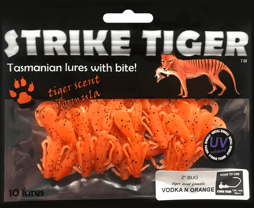 Strike Tiger 2" bug - VODKA N ORANGE (10 pack)