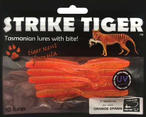 Strike Tiger 3" minnow pro series - ORANGE SPAWN (10 pack)