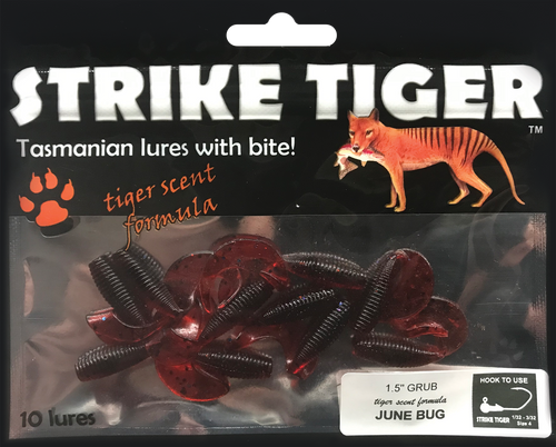 Strike Tiger 1.5" grub - JUNE BUG (10 pack)