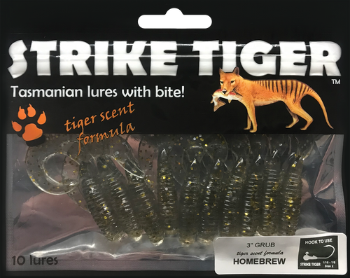 Strike Tiger 3" grub - HOMEBREW (10 pack)