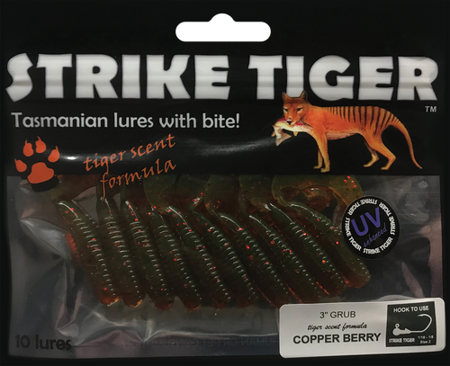 Strike Tiger 3" grub - COPPER BERRY (10 pack)